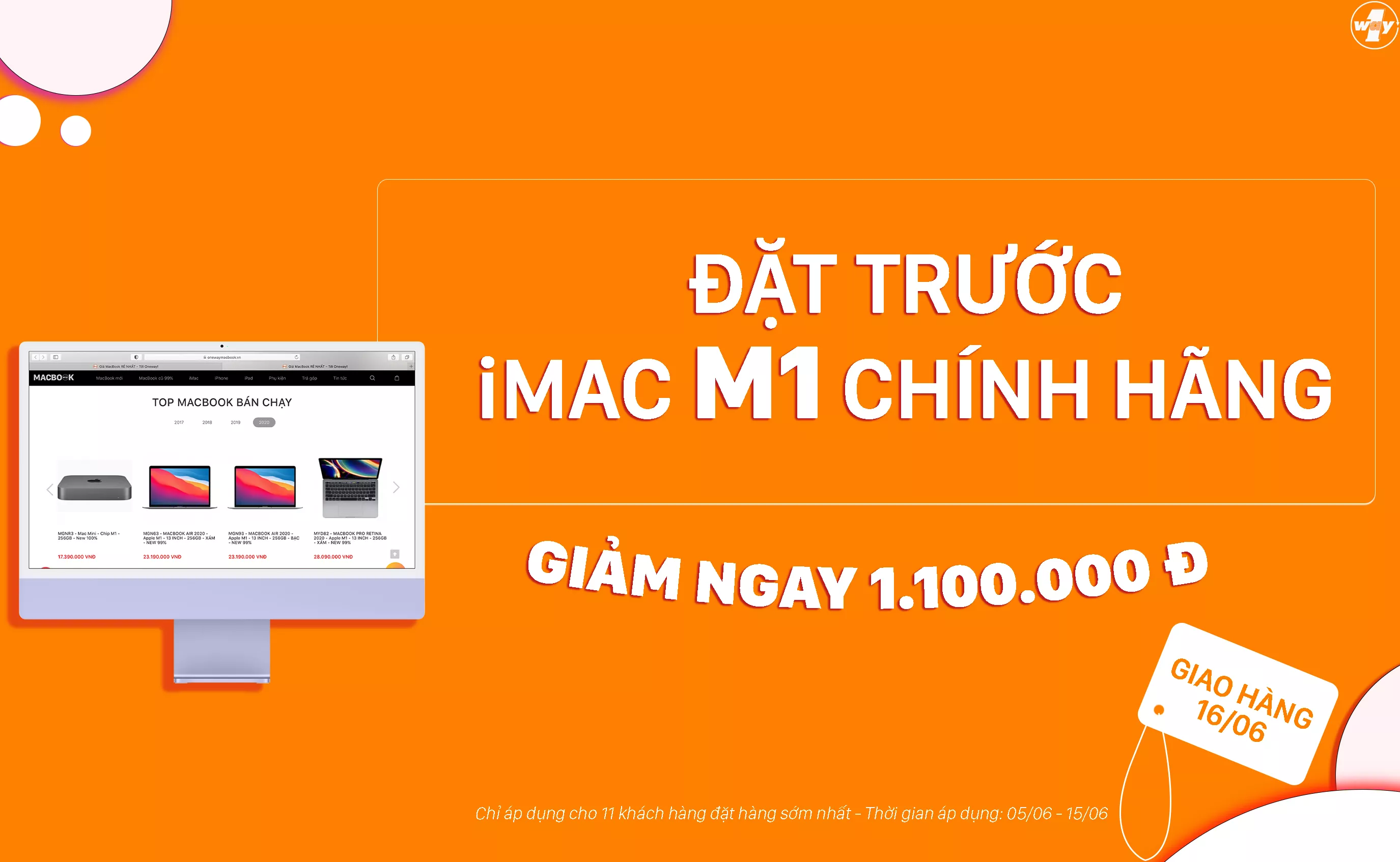 ĐẶT TRƯỚC iMAC 2021 M1 CHÍNH HÃNG - GIẢM NGAY 1.100.000Đ