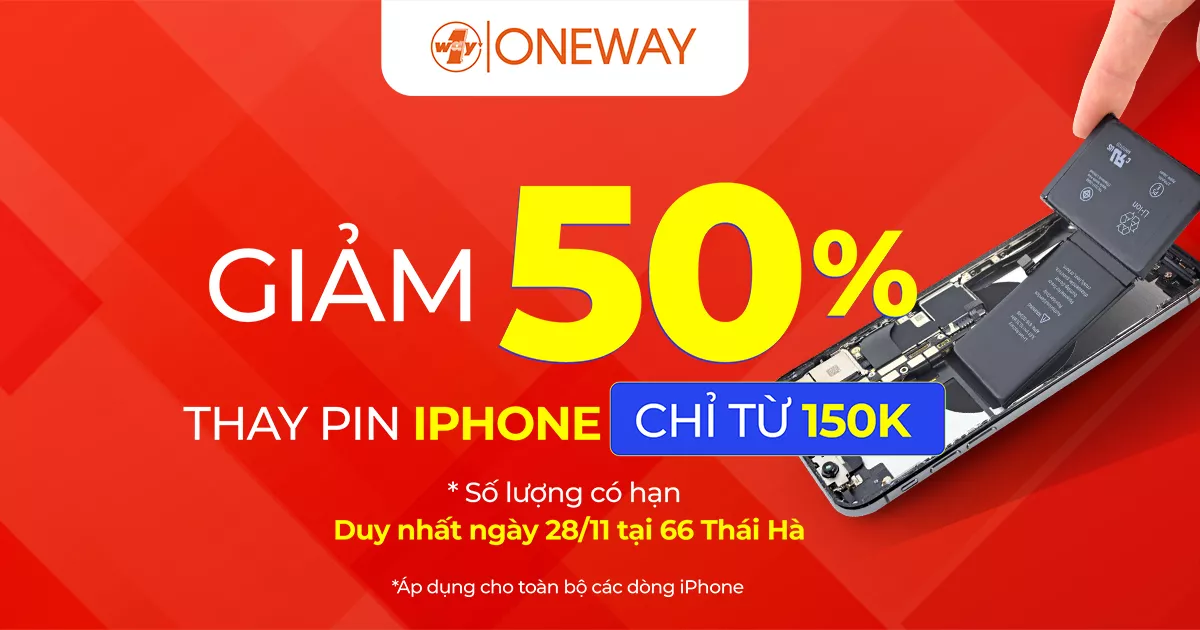 ƯU ĐÃI HOT: GIẢM 50% GIÁ THAY PIN IPHONE TỪ 6S ĐẾN 12 PRO MAX, DUY NHẤT 150 SUẤT TẠI CHI NHÁNH 66 THÁI HÀ