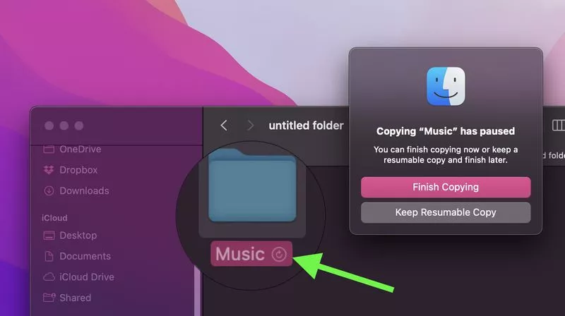 Cách tạm dừng sao chép tệp và tiếp tục lại sau trên MacBook