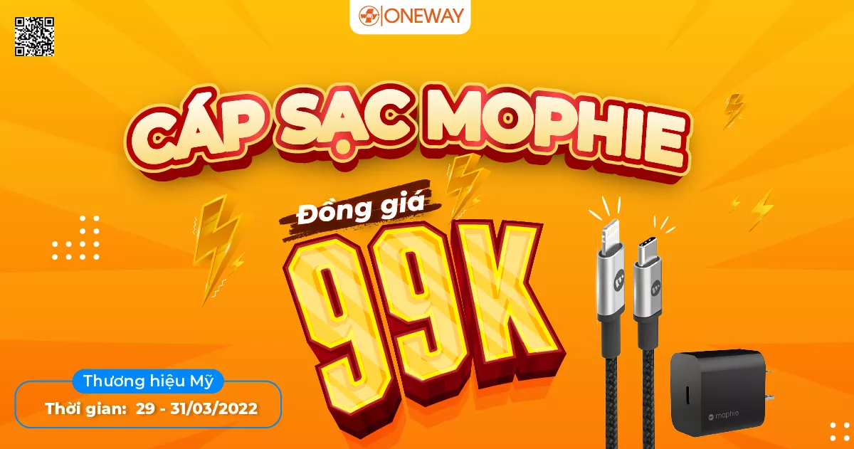 Ưu đãi tháng 3: Phụ kiện Mophie ĐỒNG GIÁ 99K, GIẢM 50%/GNY tại Oneway