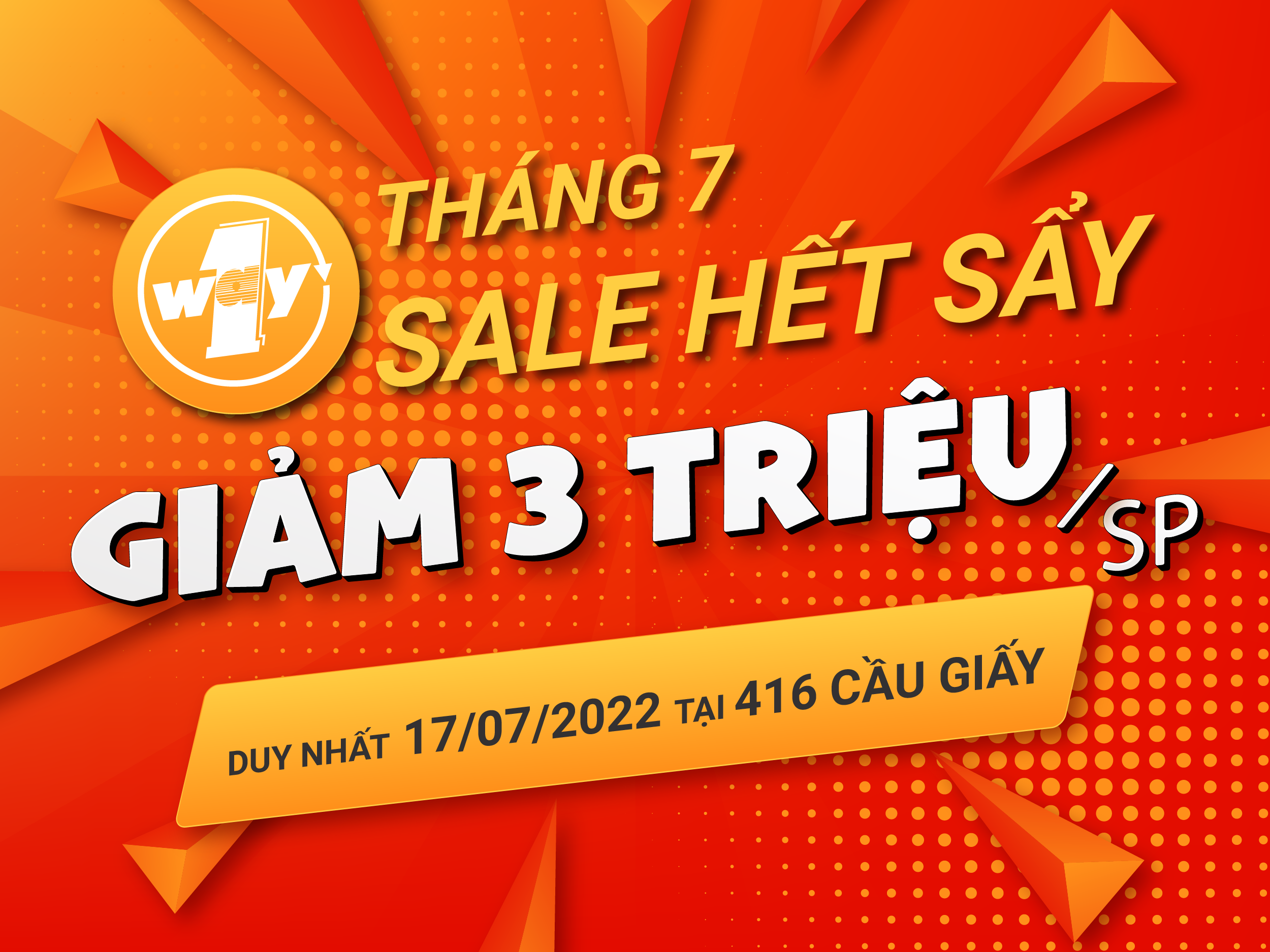 Tháng 7 sale hết sẩy: Oneway giảm giá 3 triệu/sản phẩm cùng nhiều quà tặng giá trị!