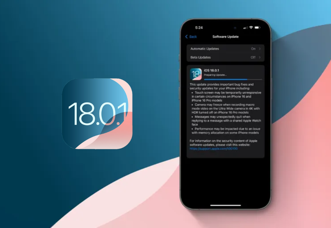 Phiên bản iOS 18.0.1 chính thức được Apple phát hành