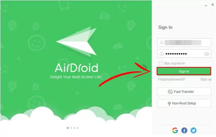 Tạo tài khoản Airdroid cho điện thoại, máy tính bảng