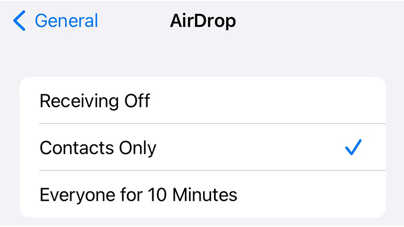 iOS 16.2 giới hạn thời gian chia sẻ AirDrop cho mọi người trong 10 phút