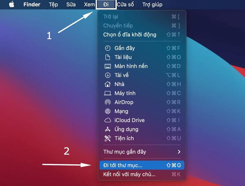 Các bước mở Go to folder trên MacBook M1