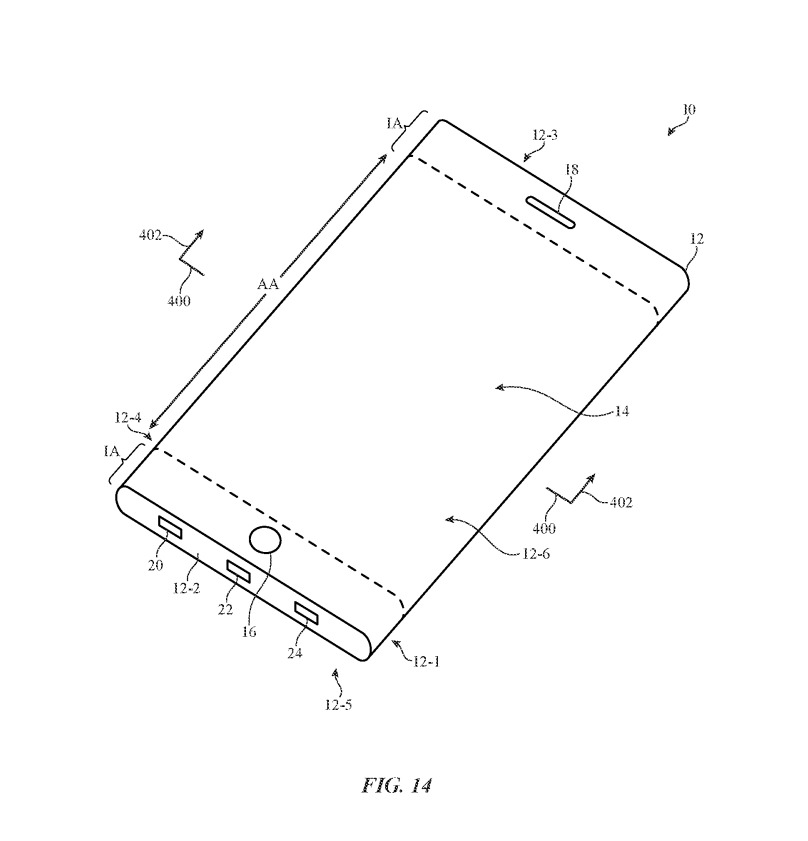 Bằng sáng chế của Apple về công nghệ màn hình gập (FIG. 14)