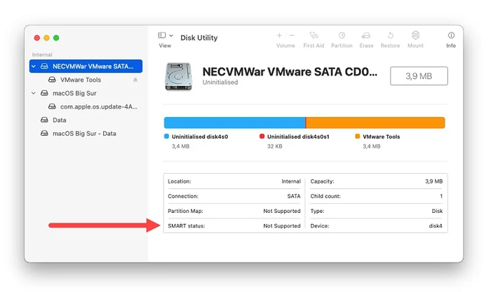 Kiểm tra SMART Status để biết tình trạng SSD của MacBook M2