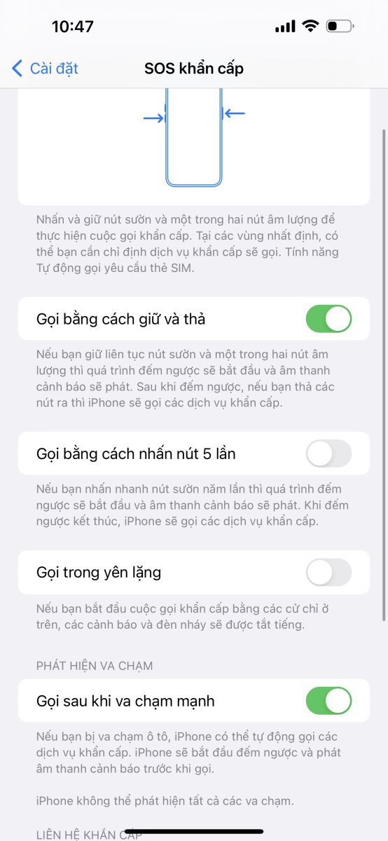 Cách tắt phát hiện va chạm trên iPhone 14