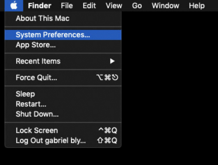 Ấn chọn mục System Preferences