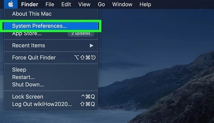 Ấn chọn System Preferences