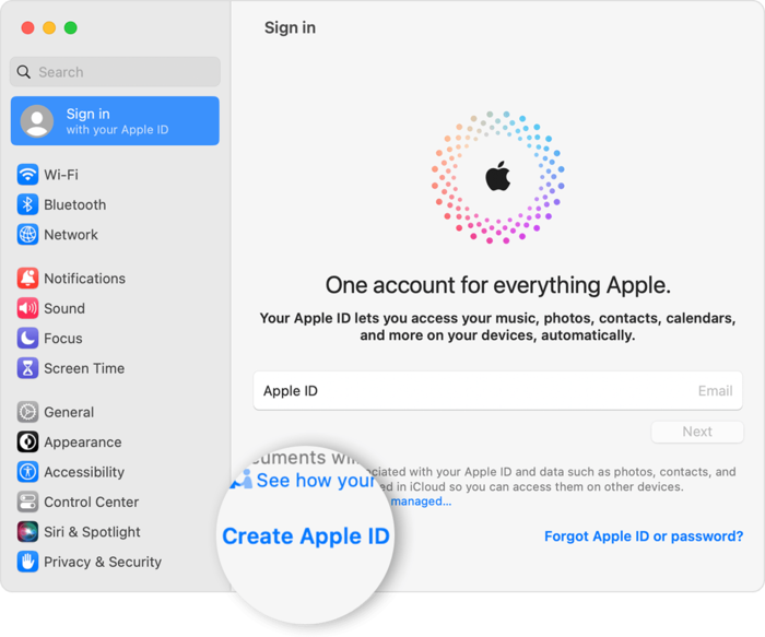 Giao diện tài khoản Apple ID