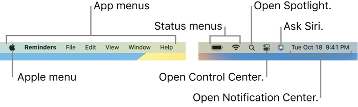 Menu Bar trên MacBook