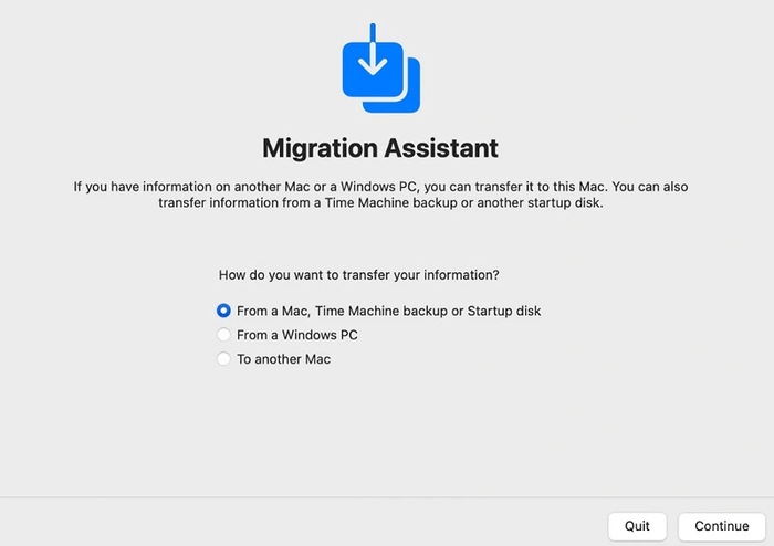 Migration Assistant giúp bạn không phải di chuyển các tệp dữ liệu theo cách thủ công