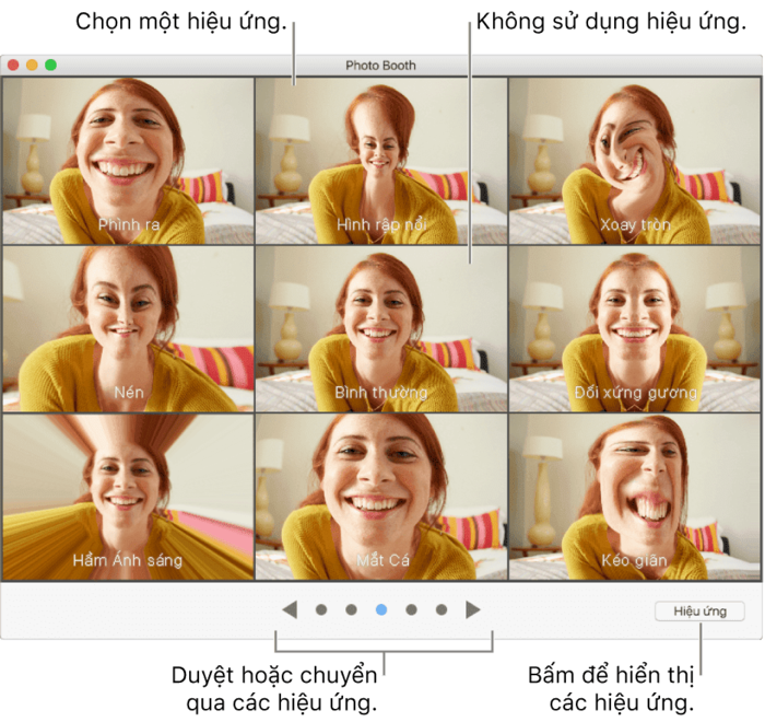 Nhiều hiệu ứng hài hước trên Photo Booth
