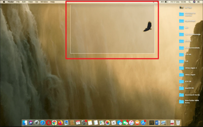 Chọn phần muốn chụp trên màn hình MacBook
