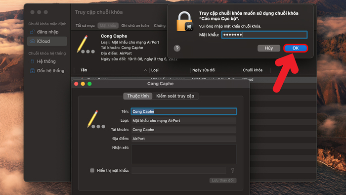 Nhập mật khẩu MacBook