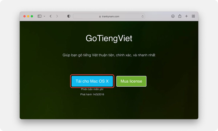 Tải GoTiengViet về MacBook