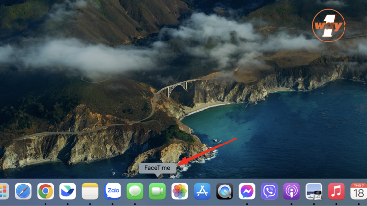 Chọn biểu tượng FaceTime trên thanh Dock