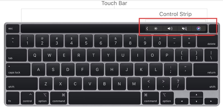 Chọn vào biểu tượng loa ở thanh Touch Bar 