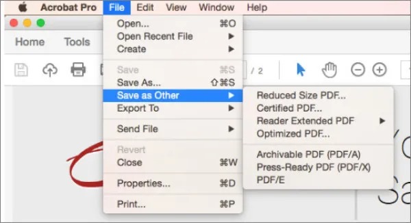 Bạn vào danh mục “File” nhấn “Save as Other” rồi chọn “Optimized PDF”  