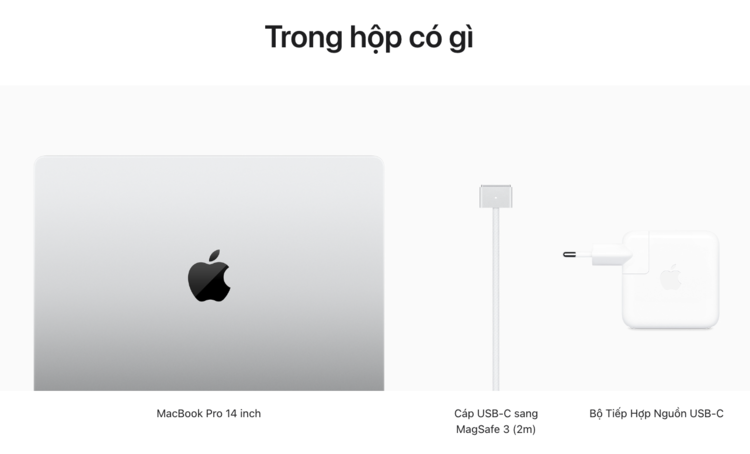 Bộ phụ kiện đi kèm MacBook Pro 14 inch M3 Pro 18GB 512GB