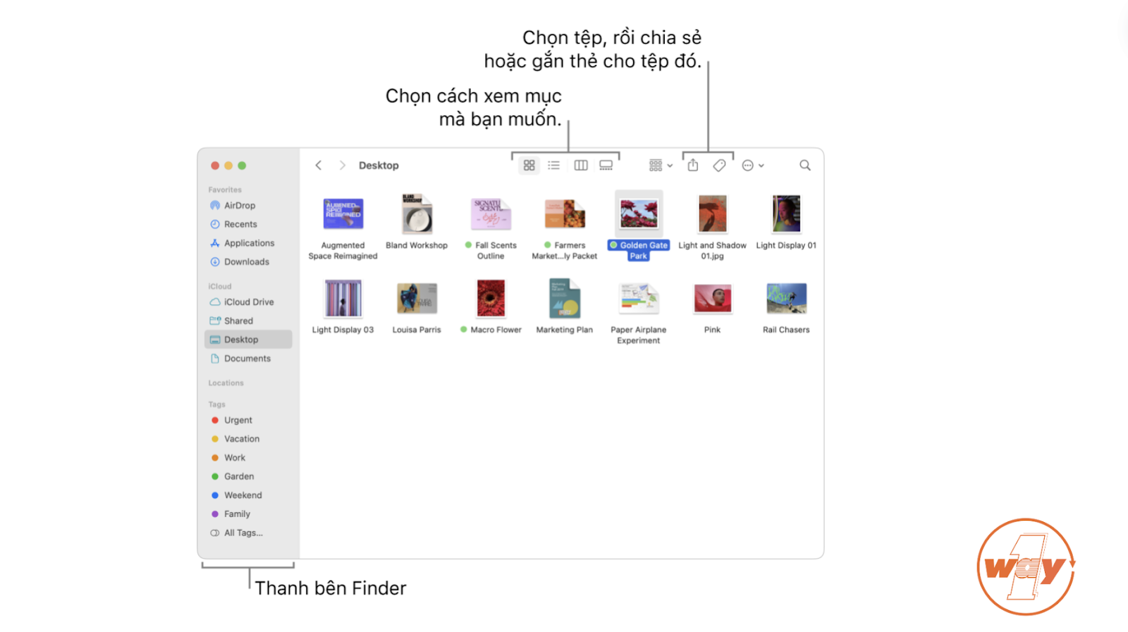 Giao diện Finder trên MacBook