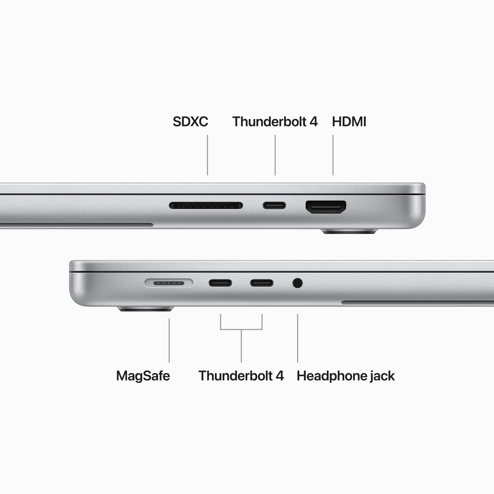 MacBook Pro M3 Pro được trang bị đầy đủ cổng kết nối, giúp người dùng dễ dàng kết nối với các thiết bị ngoại vi