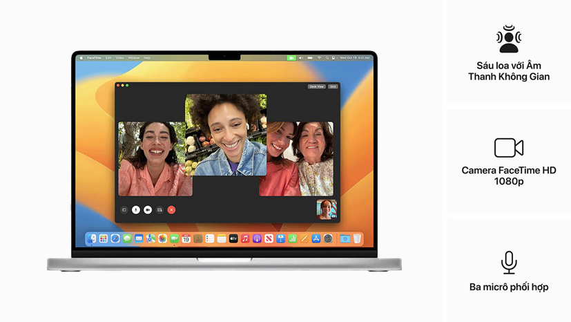 Hệ thống loa và camera FaceTime đảm bảo chất lượng cho các cuộc gọi 