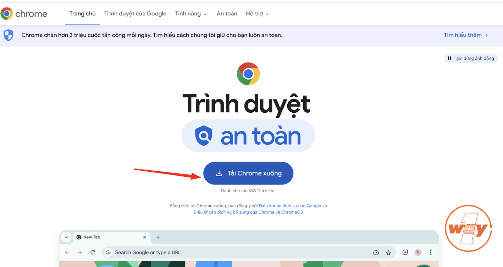 Tải xuống trình duyệt Chrome