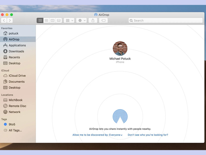 Kết nối thiết bị iPhone với Macbook bằng tính năng AirDrop