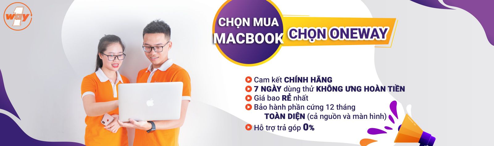 Chọn MacBook, chọn Oneway với nhiều chính sách ưu đãi