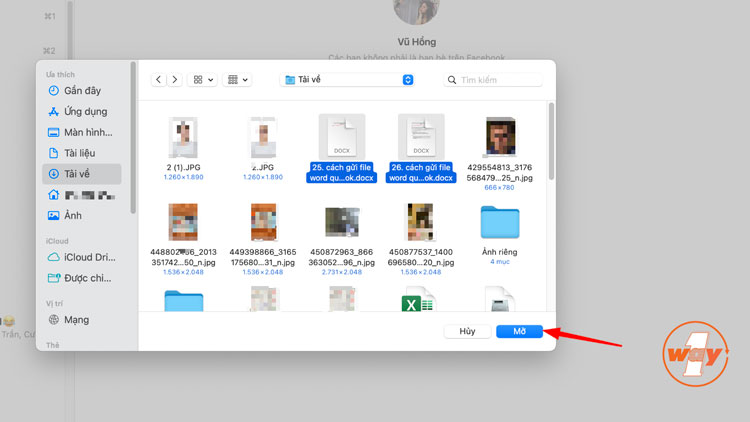 Cách gửi nhiều file Word qua Messenger trên MacBook