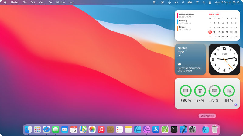 Ưu điểm thêm widget trên MacBook