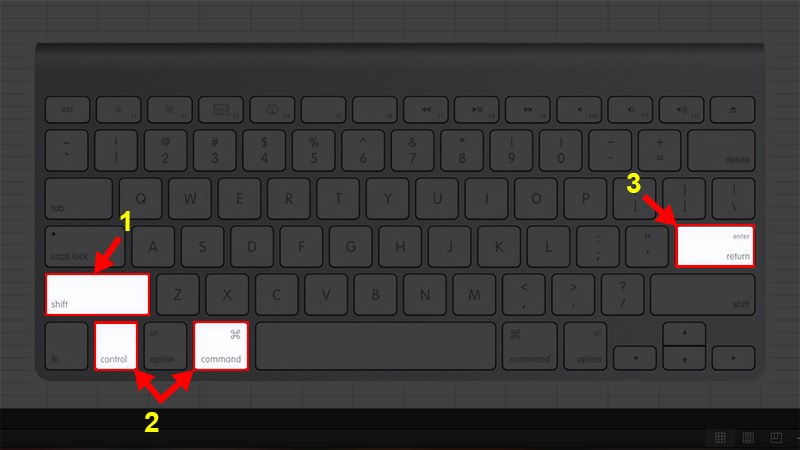 Sử dụng tổ hợp phím Shift + Control + Command + Enter để xuống hàng Excel trong MacBook