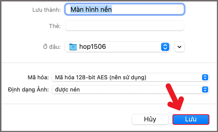 Chọn “Lưu” để lưu lại mật khẩu cho file zip là hoàn thành.