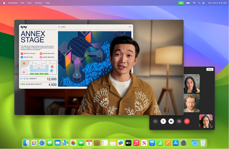 Hệ điều hành macOS với tính năng “Lớp phủ người thuyết trình”