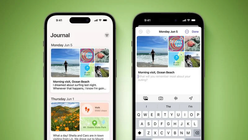 Journal app trên iOS 17.2