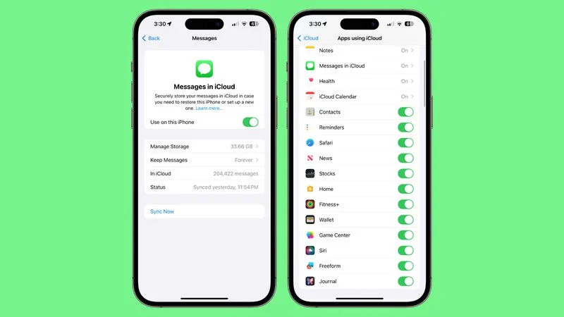 Đồng bộ hóa tin nhắn trong iCloud iOS 17.2