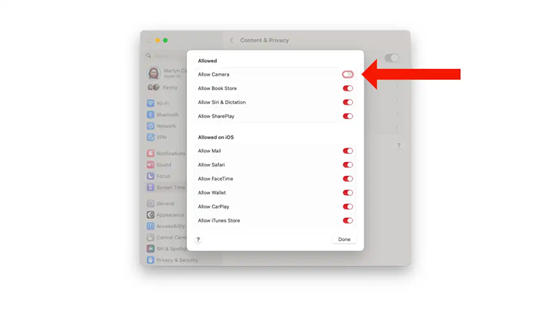 MacBook Không mở được camera vì chưa bật hoặc chặn kích hoạt