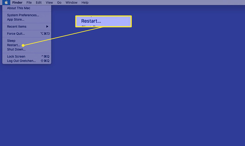 Khởi động lại máy Mac