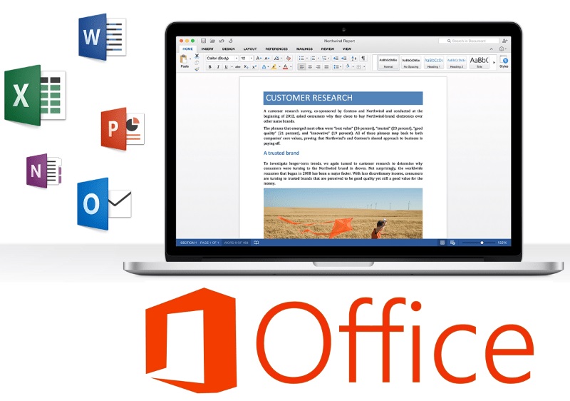 Những phần mềm văn phòng như Word, Excel và PowerPoint đều hoạt động ổn định trên MacBook
