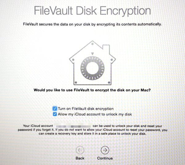 Người dùng bỏ chọn tất cả các mục FileVault để mở khóa