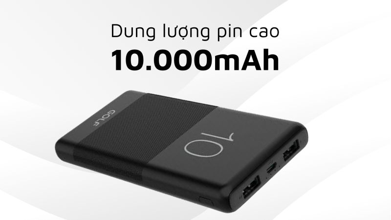 Pin dự phòng Golf Candy G80 - 10.000mAh dung lượng khủng, nhiều tính năng an toàn