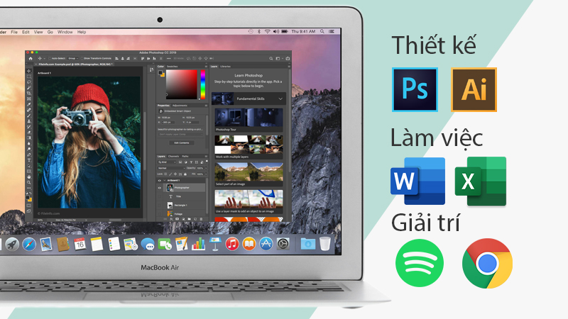 MacBook Air có thể đảm đương những phần mềm thiết kế cơ bản