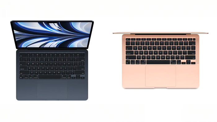 Sự khác biệt giữa bàn phím Macbook Air M2 và M1