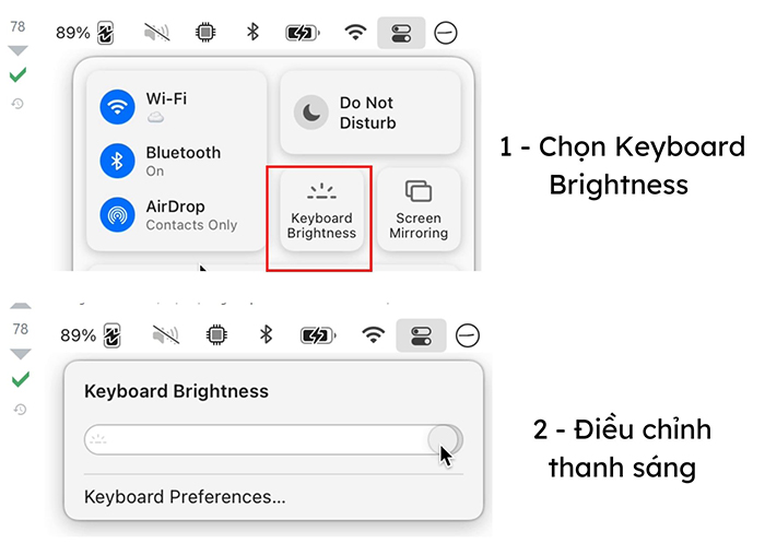 Cách điều chỉnh độ sáng bàn phím MacBook Air M2