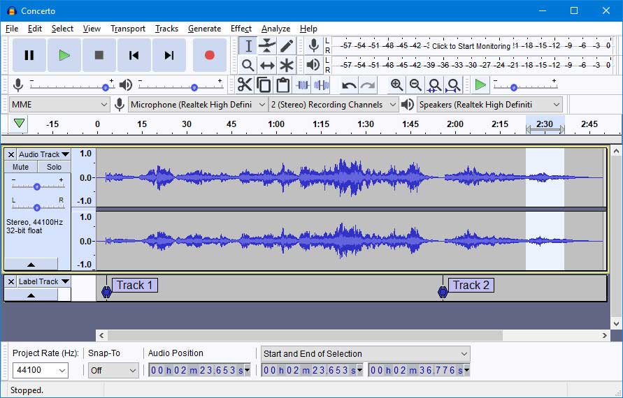 Audacity hỗ trợ người dùng chỉnh sửa âm thanh một cách chuyên nghiệp