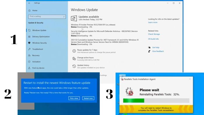 Update windows sau khi hoàn tất quá trình tải